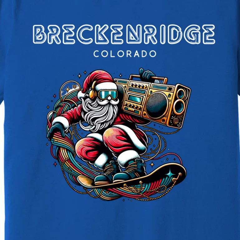 Breckenridge Colorado Cool Snowboard Christmas Santa Gift Premium T-Shirt