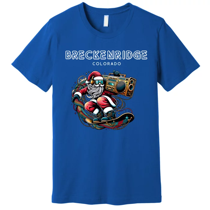 Breckenridge Colorado Cool Snowboard Christmas Santa Gift Premium T-Shirt