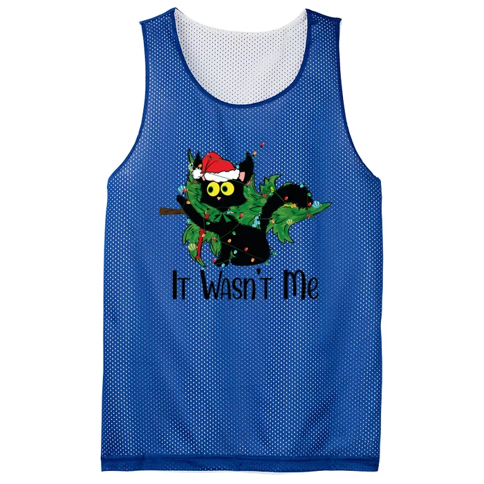 Black Cat Christmas Lights Pushing Christmas Tree Over What? Meaningful Gift Mesh Reversible Basketball Jersey Tank