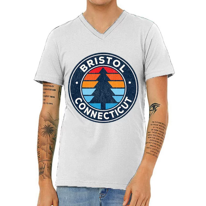 Bristol Connecticut Ct Vintage V-Neck T-Shirt