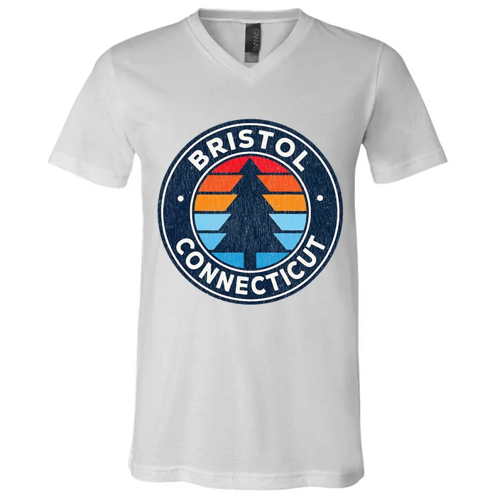 Bristol Connecticut Ct Vintage V-Neck T-Shirt