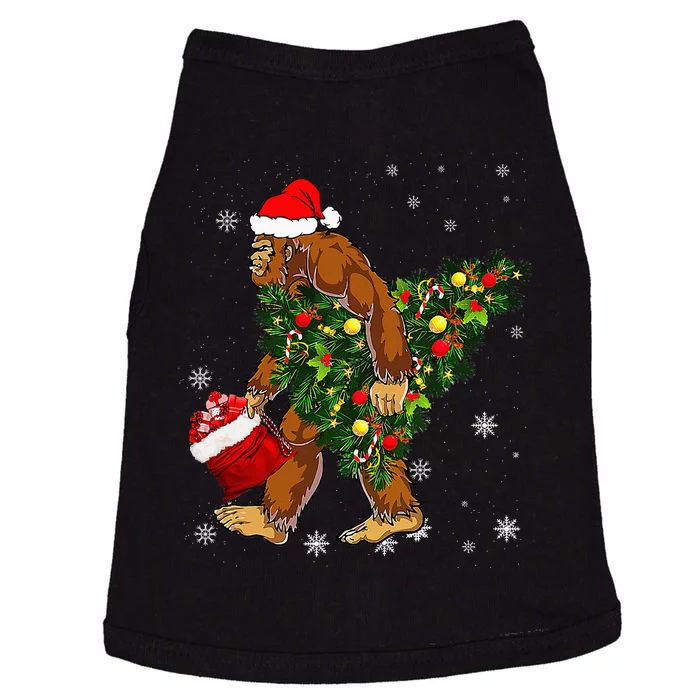 Bigfoot Carrying Christmas Tree Sasquatch Believer Pajama Doggie Tank