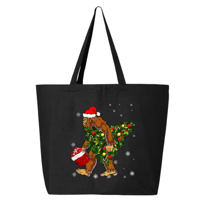 Bigfoot Carrying Christmas Tree Sasquatch Believer Pajama 25L Jumbo Tote