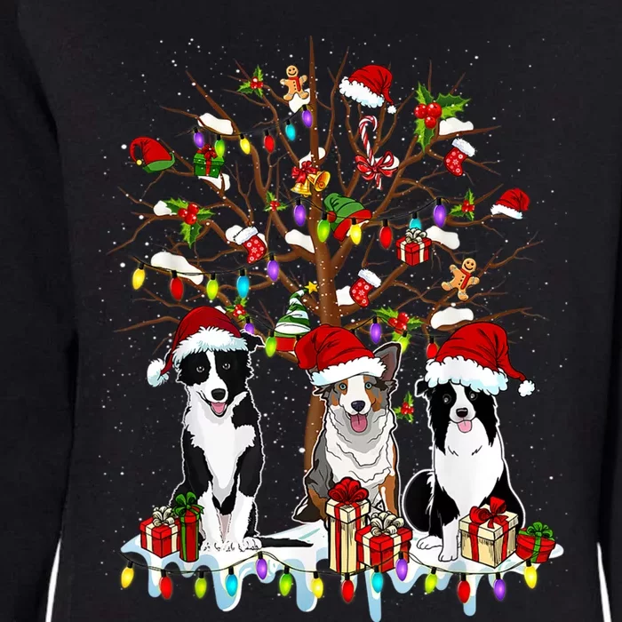 Border Collie Christmas Tree Funny Xmas Border Collie Dog Gift Womens California Wash Sweatshirt