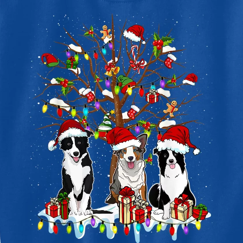 Border Collie Christmas Tree Funny Xmas Border Collie Dog Gift Kids Sweatshirt