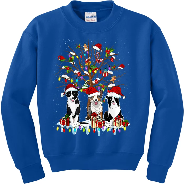 Border Collie Christmas Tree Funny Xmas Border Collie Dog Gift Kids Sweatshirt