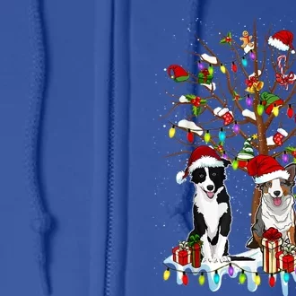 Border Collie Christmas Tree Funny Xmas Border Collie Dog Gift Full Zip Hoodie