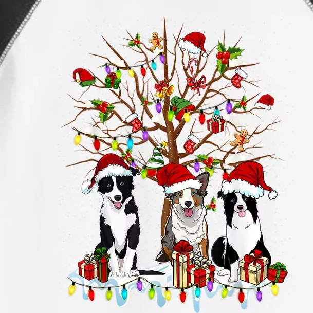 Border Collie Christmas Tree Funny Xmas Border Collie Dog Gift Toddler Fine Jersey T-Shirt