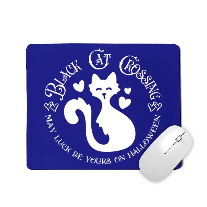 Black Cat Crossing Funny Graphic Tees And Funny Gift Mousepad