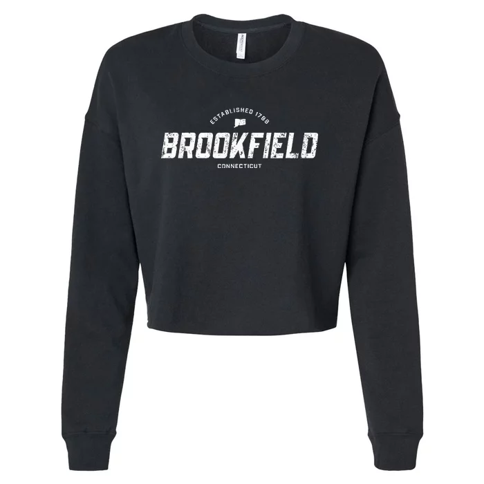 Brookfield Connecticut Ct Vintage Athletic Cropped Pullover Crew