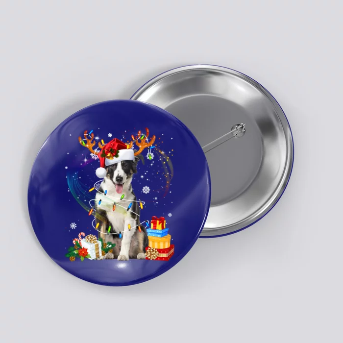 Border Collie Christmas Tree Light Pajama Dog Xmas Gift Button