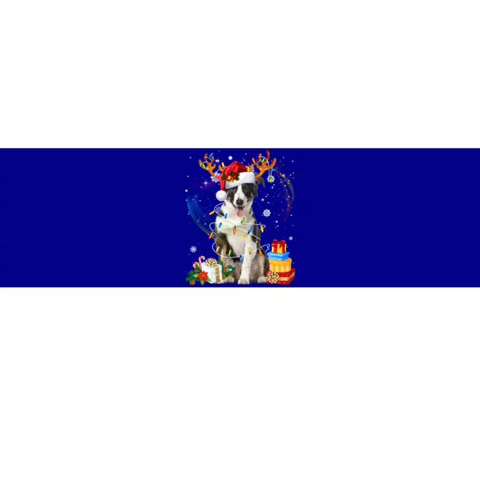 Border Collie Christmas Tree Light Pajama Dog Xmas Gift Bumper Sticker