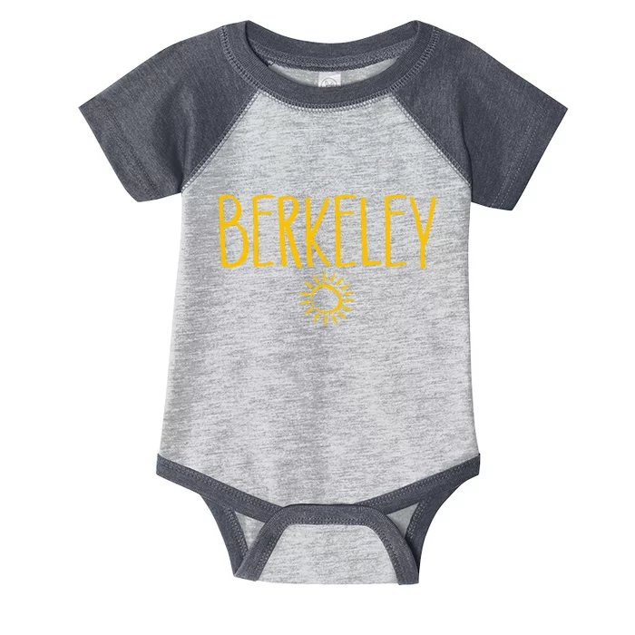 Berkeley California CA Sun Drawing Amber Print Infant Baby Jersey Bodysuit