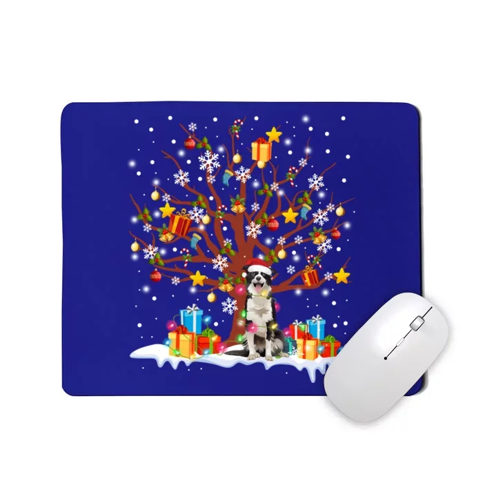 Border Collie Christmas Tree Lights Ornat Decor Gift Mousepad