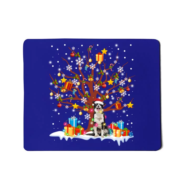 Border Collie Christmas Tree Lights Ornat Decor Gift Mousepad