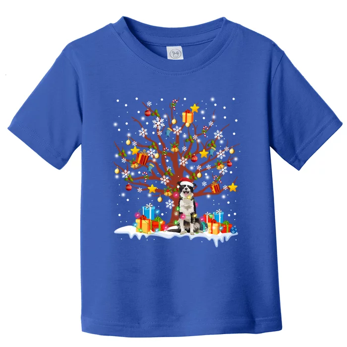 Border Collie Christmas Tree Lights Ornat Decor Gift Toddler T-Shirt