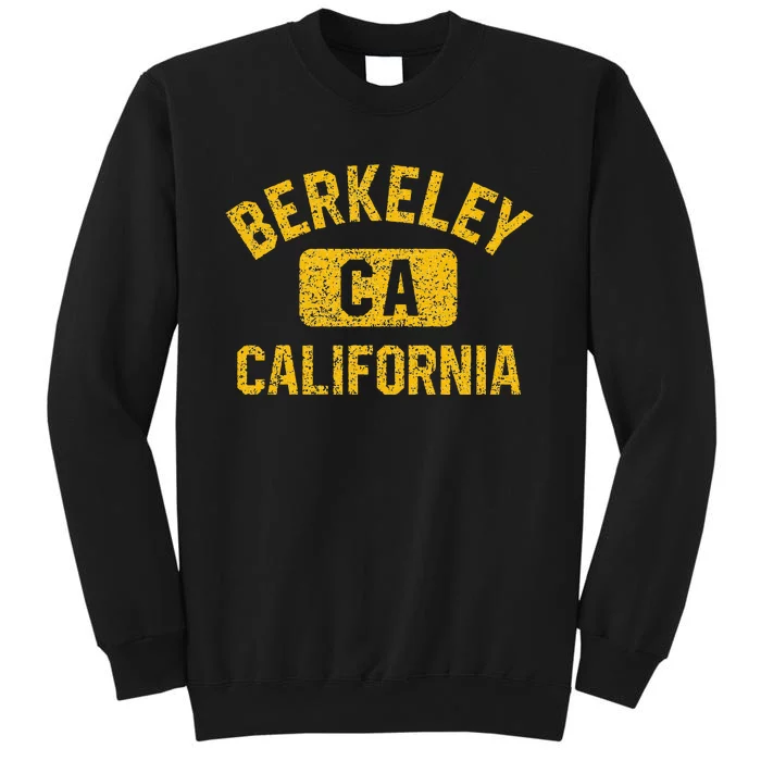 Berkeley CA California Gym Style Distressed Amber Print Sweatshirt