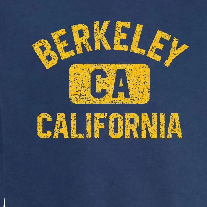 Berkeley CA California Gym Style Distressed Amber Print Garment-Dyed Sweatshirt