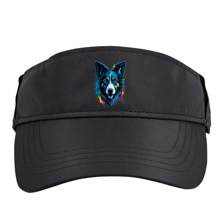 Border Collie | Colorful Dog Breed Design Adult Drive Performance Visor