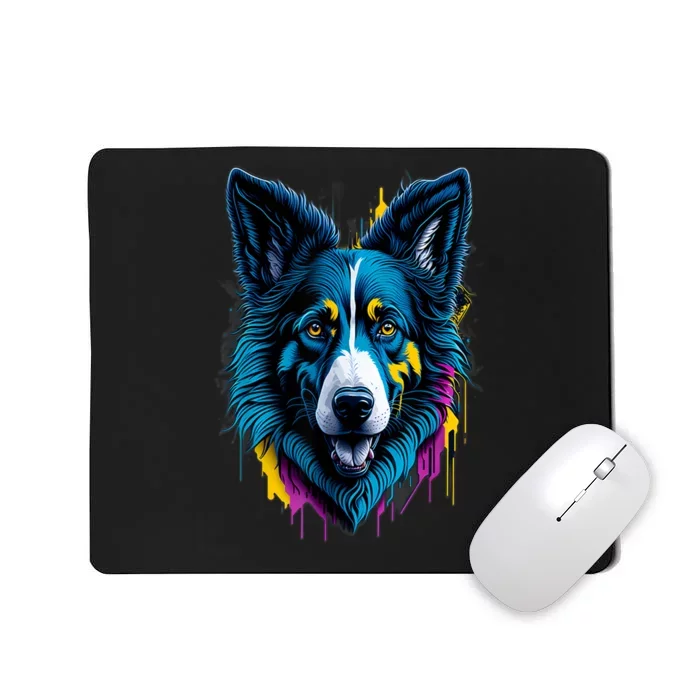 Border Collie | Colorful Dog Breed Design Mousepad