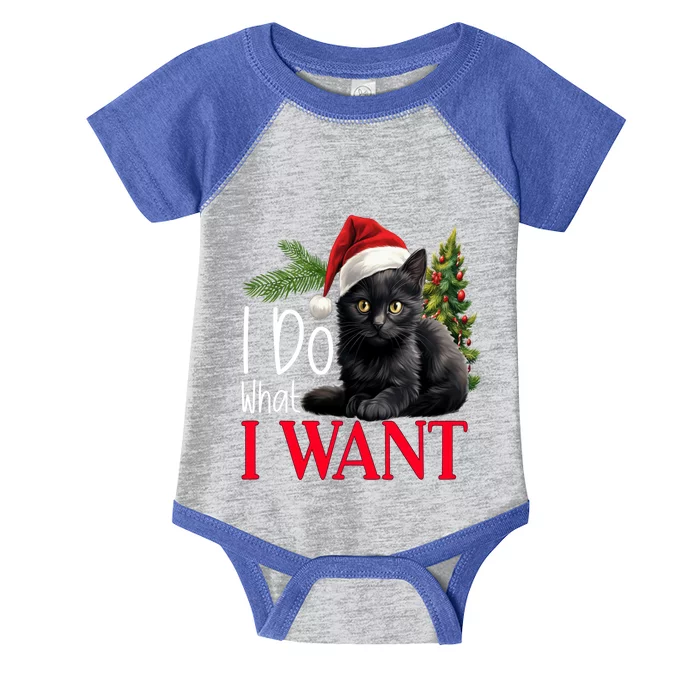 Black Cat Christmas I Do What I Want Gift Infant Baby Jersey Bodysuit