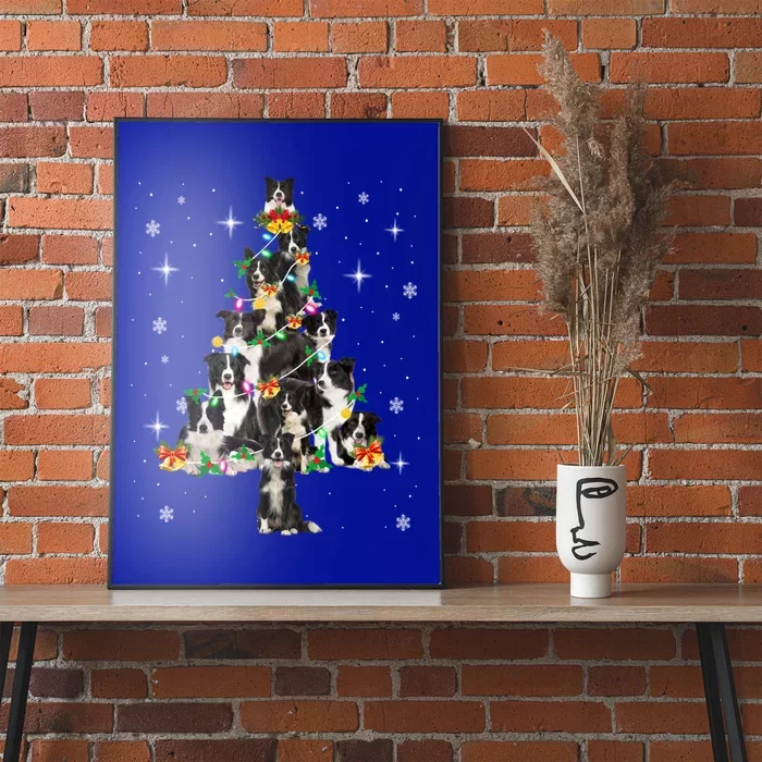 Border Collie Christmas Tree Lights Xmas Pajama Dog Lover Cool Gift Poster