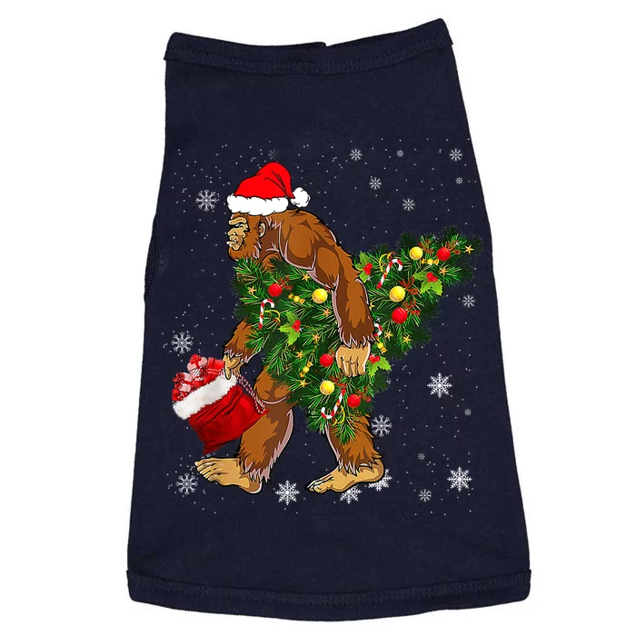 Bigfoot Carrying Christmas Tree Sasquatch Believer Pajama Doggie Tank