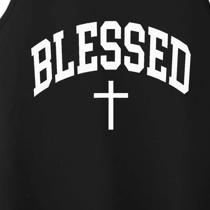 Blessed Cross Christian Religious Faith Performance Tank