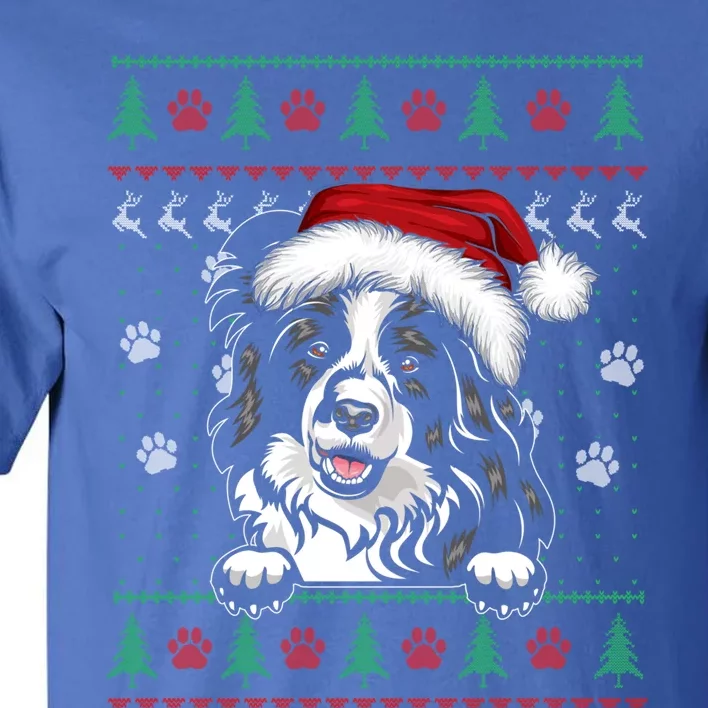 Border Collie Christmas Ugly Sweater Funny Dog Lover Xmas Gift Tall T-Shirt