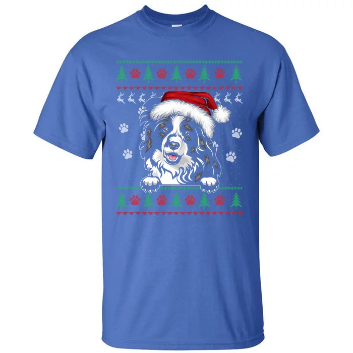 Border Collie Christmas Ugly Sweater Funny Dog Lover Xmas Gift Tall T-Shirt