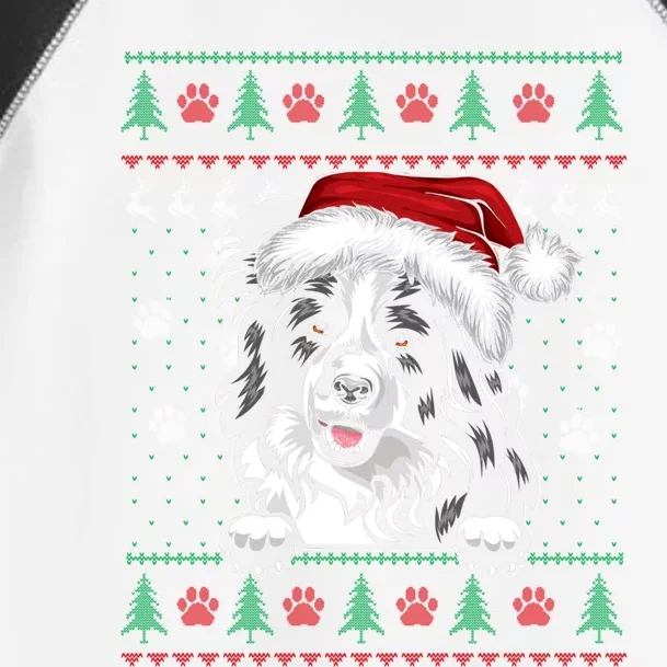 Border Collie Christmas Ugly Sweater Funny Dog Lover Xmas Gift Toddler Fine Jersey T-Shirt