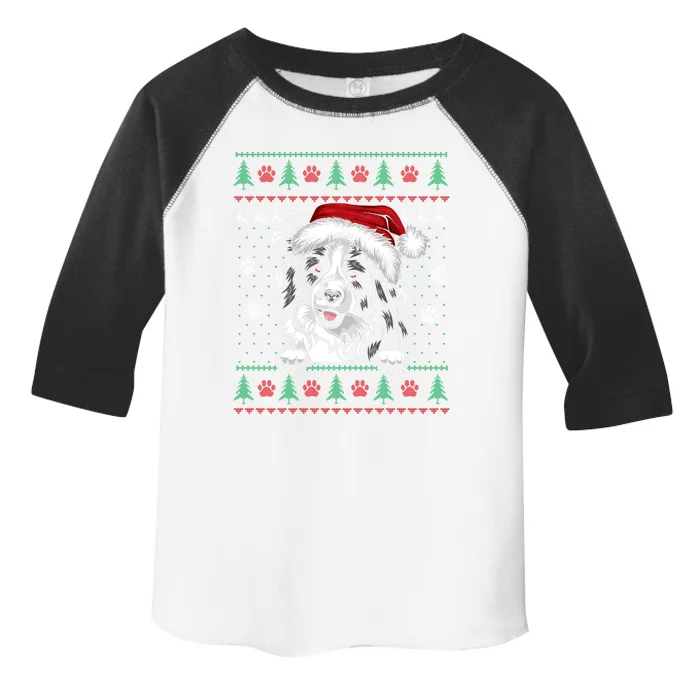 Border Collie Christmas Ugly Sweater Funny Dog Lover Xmas Gift Toddler Fine Jersey T-Shirt