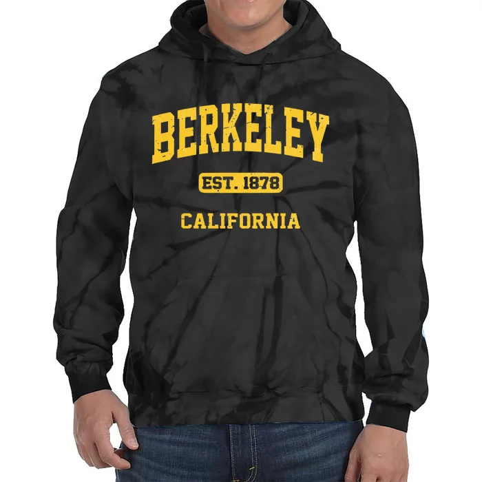 Berkeley California CA Vintage State Athletic Style Tie Dye Hoodie