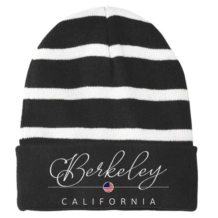 Berkeley California Ca On Berkeley Striped Beanie with Solid Band