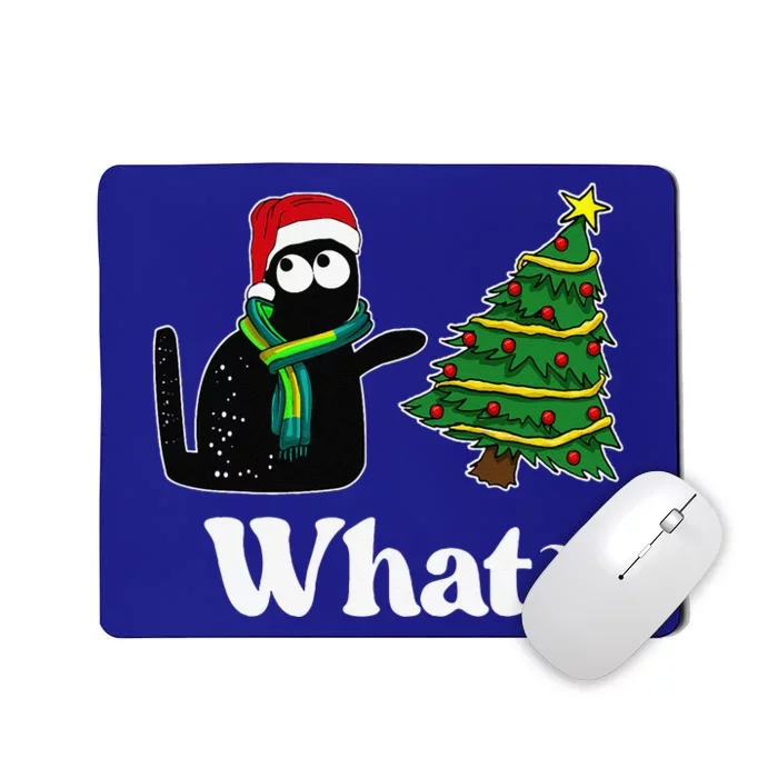 Black Cat Christmas Funny Ornaments Pajama Family Mousepad