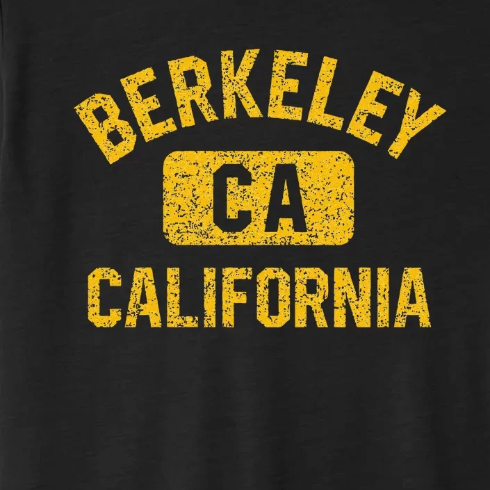 Berkeley CA California Gym Style Distressed Amber Print ChromaSoft Performance T-Shirt