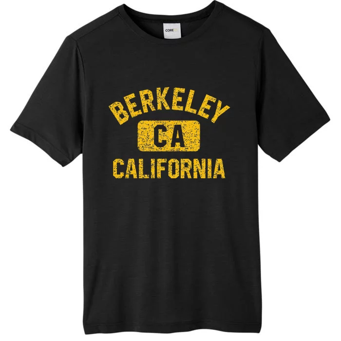 Berkeley CA California Gym Style Distressed Amber Print ChromaSoft Performance T-Shirt