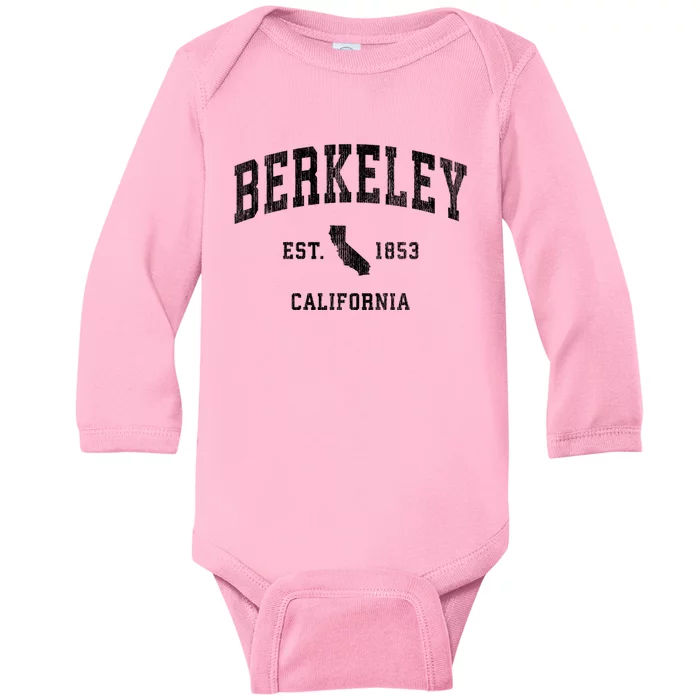 Berkeley California Ca Vintage Athletic Baby Long Sleeve Bodysuit