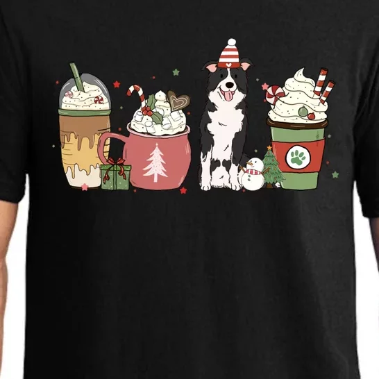 Border Collie Coffee Latte Winter Christmas Dog Mom Holiday Funny Gift Pajama Set