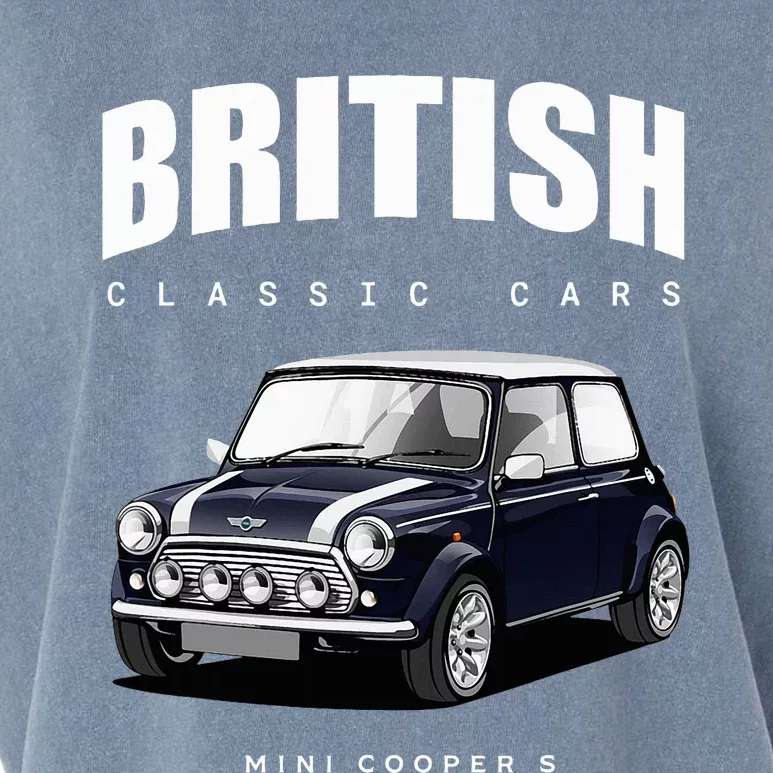 British Classic Car Dark Blue Mini Sports Car Garment-Dyed Women's Muscle Tee