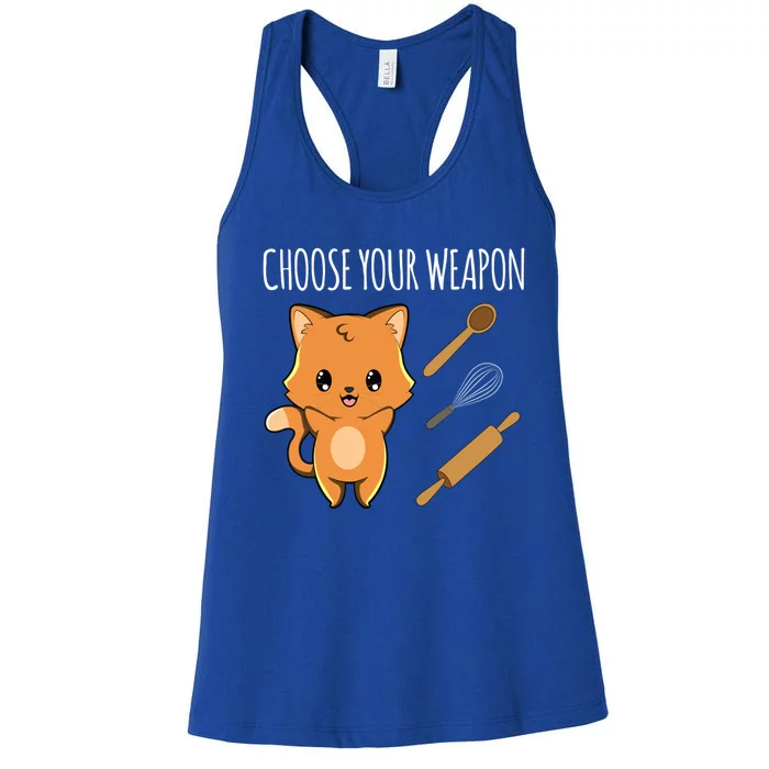 Baking Cooking Choose Your Weapon Cat Kawaii Anime Japanese Gift Women's Racerback Tank