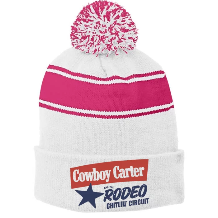 Beyoncé Cowboy Carter 2024 Stripe Pom Pom Beanie