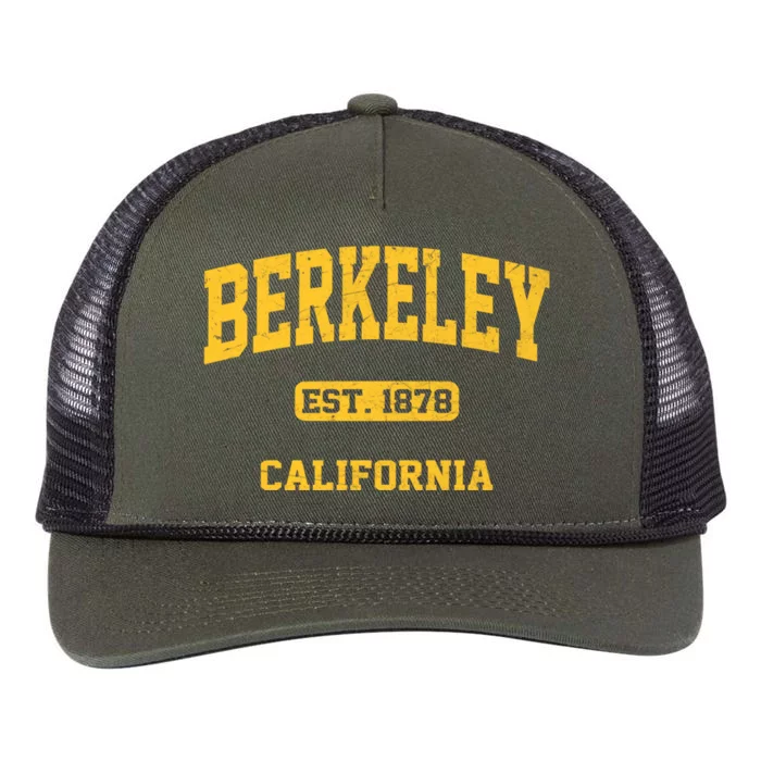 Berkeley California CA Vintage State Athletic Style Retro Rope Trucker Hat Cap