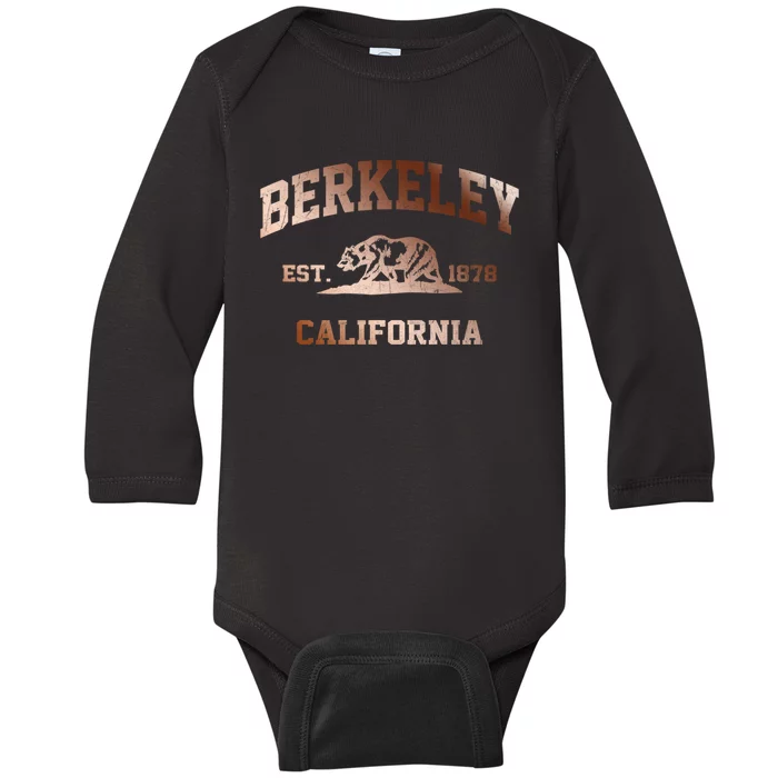 Berkeley California Ca Vintage State Athletic Style Gift Baby Long Sleeve Bodysuit