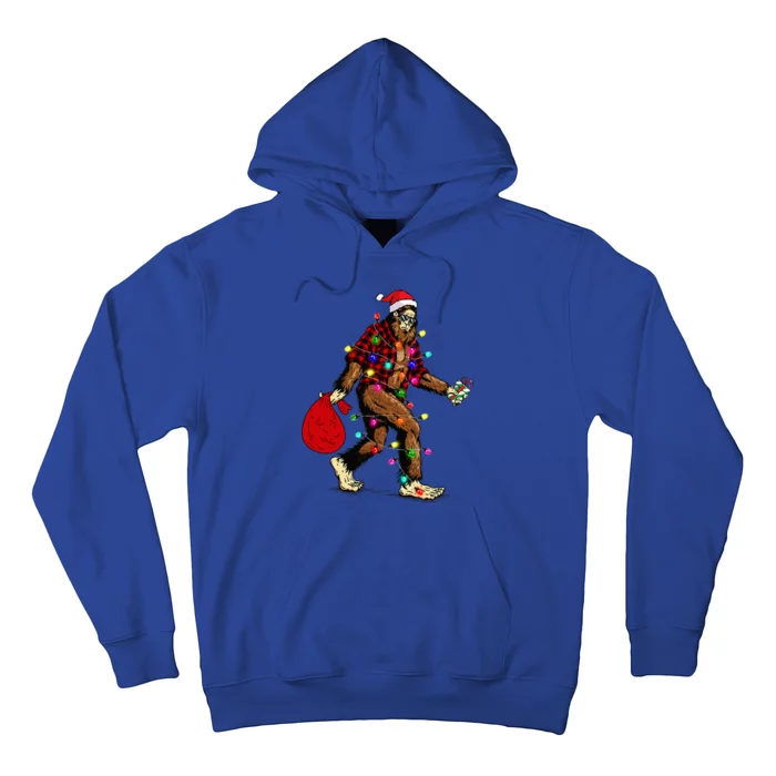 Bigfoot Carrying Christmas Tree Sasquatch Pajama Hoodie