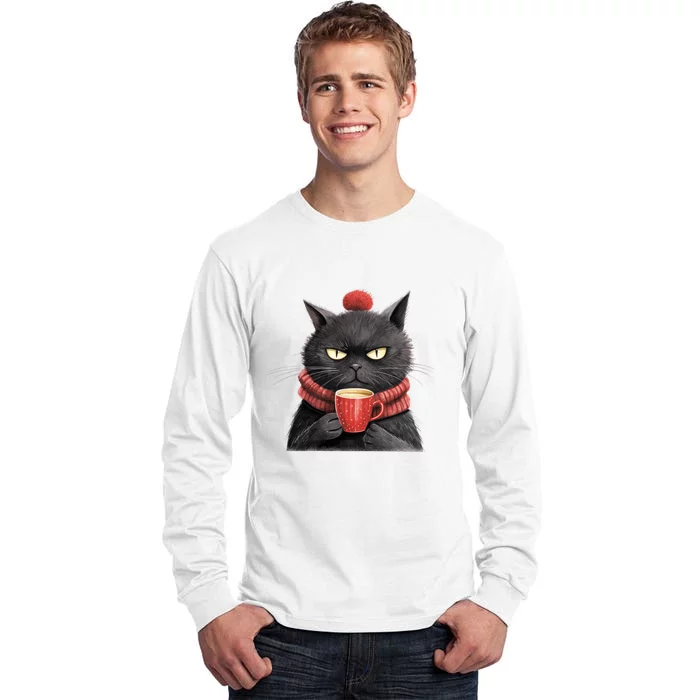 Black Christmas Cat Coffee Mug Tall Long Sleeve T-Shirt