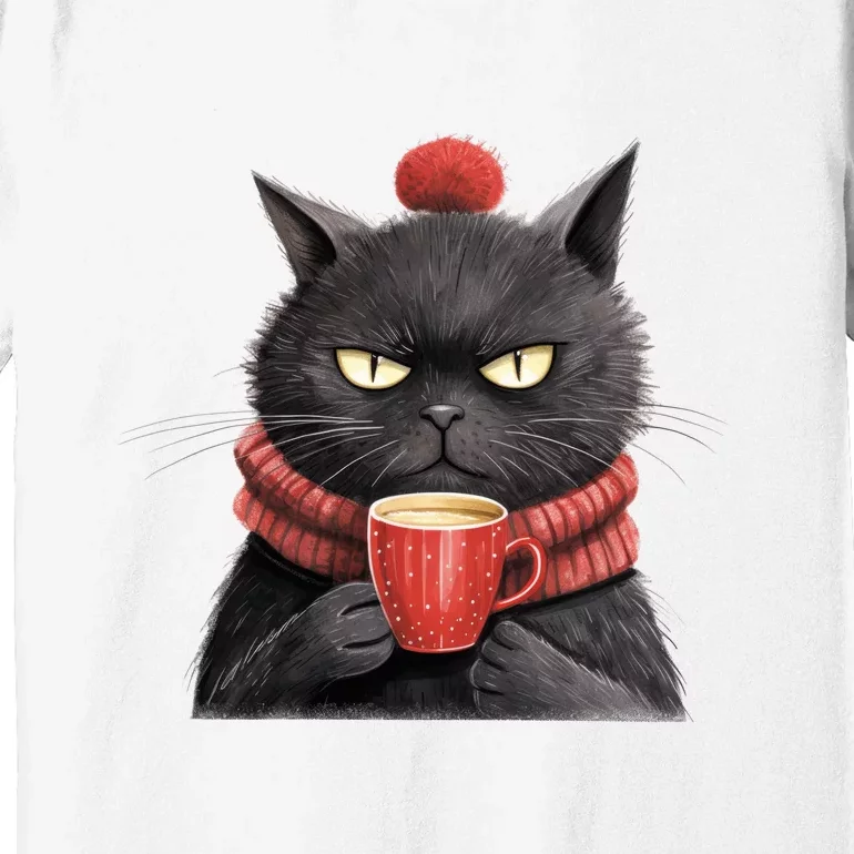 Black Christmas Cat Coffee Mug Premium T-Shirt