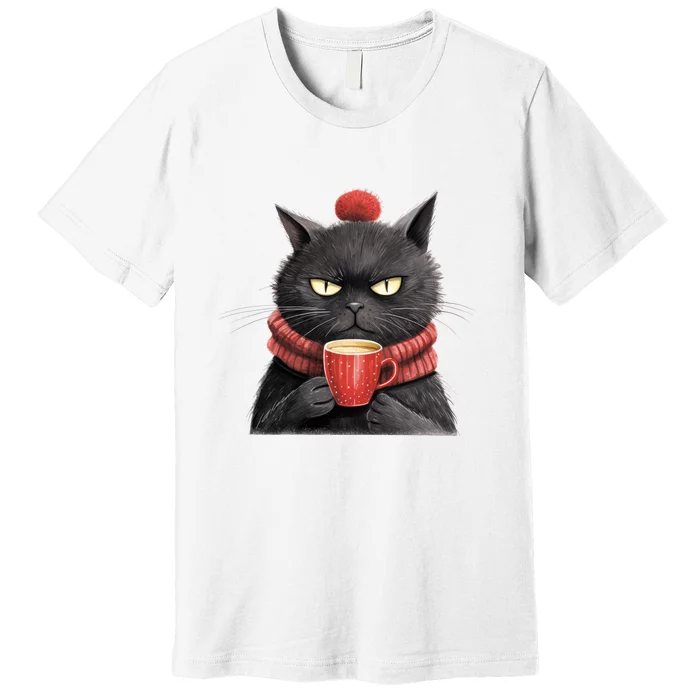 Black Christmas Cat Coffee Mug Premium T-Shirt