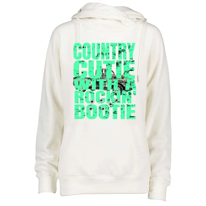 Backwoods Country Cutie With A Rockin Bootie Cute Meaningful Gift Womens Funnel Neck Pullover Hood