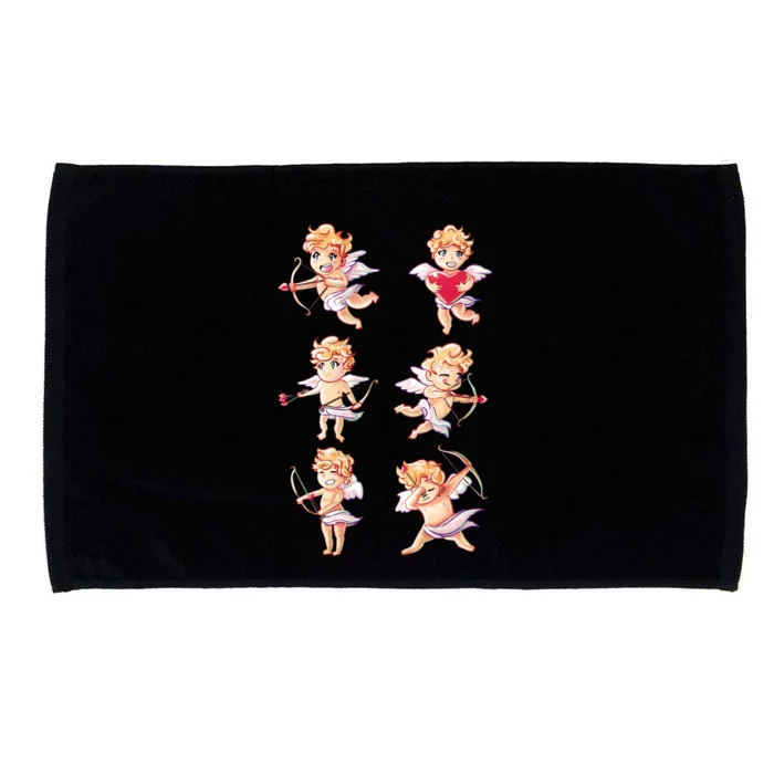 Baby Cupid Cute Poses Dabbing Meme Valentine's Day Heart Gift Microfiber Hand Towel